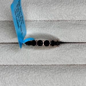 R029 | Onyx Eternity Band Ring in Rose Gold